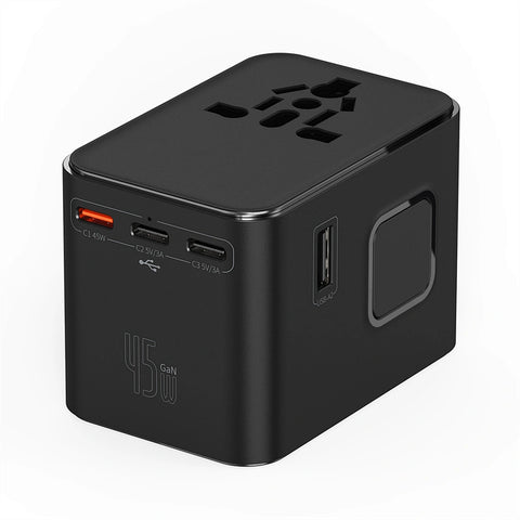 WiWU Wi-UA006 45W GaN Universal Plug Adapter with 3 USB-C and 2 USB-A Ports