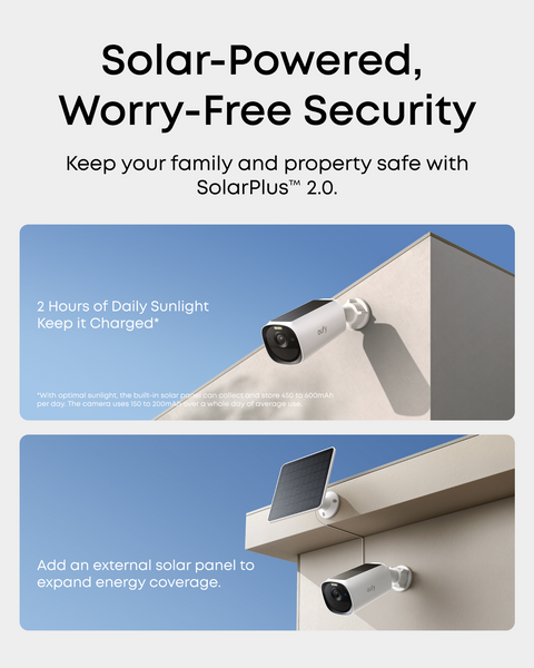 Eufy Cam E40 Add-On Camera – 2K Quad HD, SolarPlus 2.0, 13,000mAh Battery, Color Night Vision