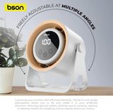 BSON HALO Breeze desktop fan - Bson Halo Breeze Desktop Fan, 2 in 1 Cooling Fan & Atmosphere Night Light, Silent Operation with 5 Wind Speed Settings, LED Digital Display Screen, & 360° Rotation, Supports Wall Mounting & Hanging