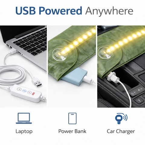1200-Lumen Inflatable USB LED Camping Tent Light with Magnetic Mount – 65 cm