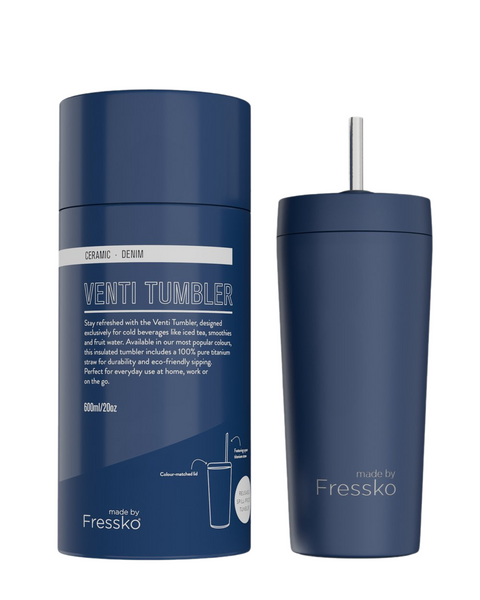 Fressko Venti Tumbler 600ml / 20oz - Ceramic - Denim