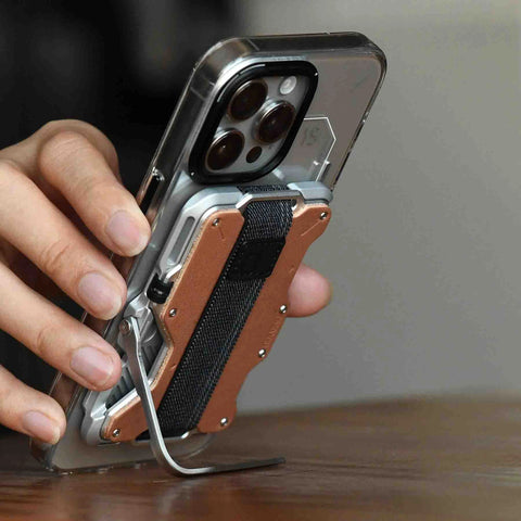 AULUMU G03 Multi-Tool Magnetic Metal Wallet Leather Cover - Genuine Leather