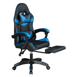 GADGETON Imperial Series PVC Leather Gaming Chair With Footrest - Black/Blue