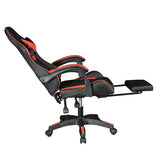 GADGETON Imperial Series PVC Leather Gaming Chair With Footrest - Black/Red