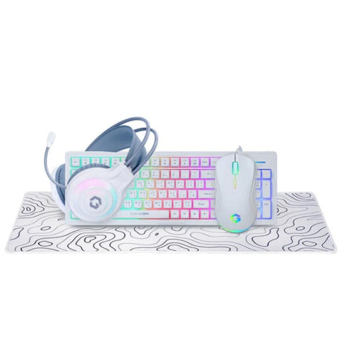 GAMEON GO-CYPHERW-XL-W All-In-One Gaming Bundle (Keyboard, Headset, Mouse & Mousepad)
