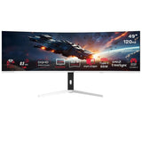 شاشة ألعاب جيم أون GOAC49DQHD120 من سلسلة Spectra Pro X مقاس 49 بوصة بدقة DQHD ومعدل تحديث 120Hz ومنحنية (تدعم PS5) - أبيض