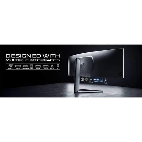 شاشة ألعاب جيم أون GOAC49DQHD120 من سلسلة Spectra Pro X مقاس 49 بوصة بدقة DQHD ومعدل تحديث 120Hz ومنحنية (تدعم PS5) - أبيض