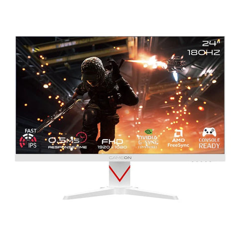 GAMEON GOAM24FHD180IPS Marksman Series 24" FHD, 180Hz, MPRT 0.5ms, HDMI 2.1, Fast IPS Gaming Monitor (Supports PS5) - White