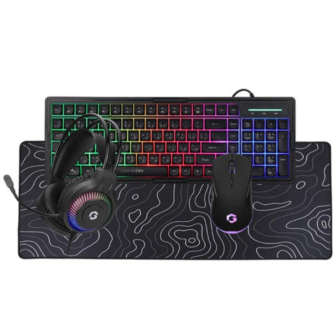 GAMEON GO-CYPHERW-XL-B All-In-One Gaming Bundle (Keyboard, Headset, Mouse & Mousepad) - Black