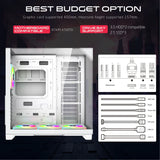 GAMEON Valkyrie I Series ATX Mid Tower Gaming Case - White (4 ARGB Fans Included)