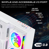 GAMEON Valkyrie I Series ATX Mid Tower Gaming Case - White (4 ARGB Fans Included)