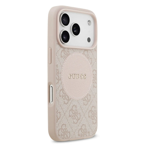 Guess, MagSafe 4G PU Leather Case with Round Patch & Classic Logo, iPhone 17 Pro