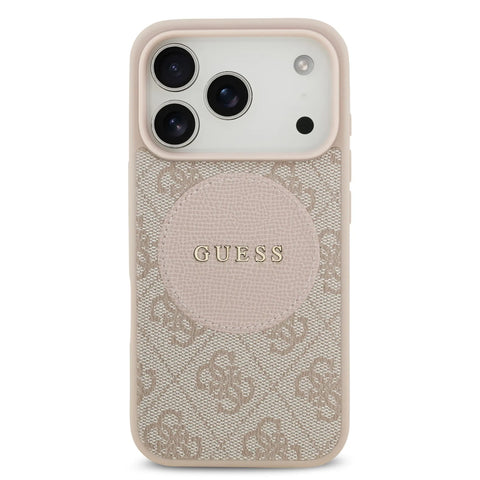 Guess, MagSafe 4G PU Leather Case with Round Patch & Classic Logo, iPhone 17 Pro
