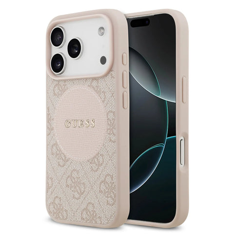 Guess, MagSafe 4G PU Leather Case with Round Patch & Classic Logo, iPhone 17 Pro
