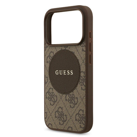 Guess, MagSafe 4G PU Leather Case with Round Patch & Classic Logo, iPhone 17 Pro