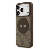 Guess, MagSafe 4G PU Leather Case with Round Patch & Classic Logo, iPhone 17 Pro