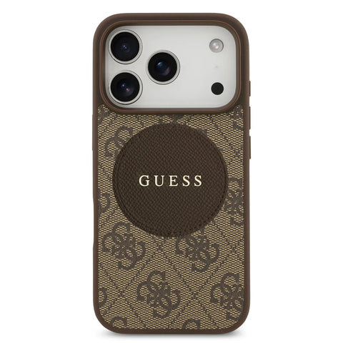 Guess, MagSafe 4G PU Leather Case with Round Patch & Classic Logo, iPhone 17 Pro Max