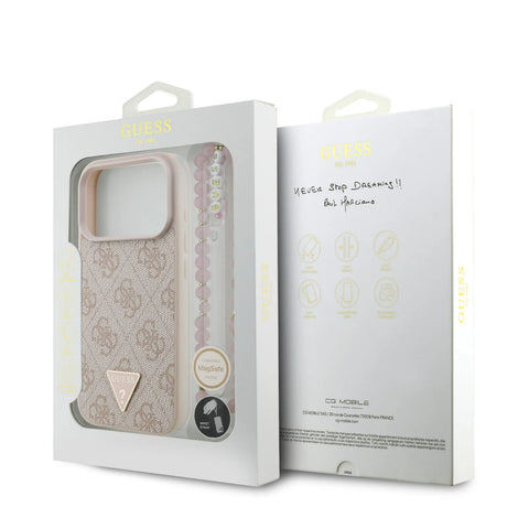 Guess, MagSafe 4G PU Leather Case With Small 4G Logo & Lanyard, iphone 17 Pro Max