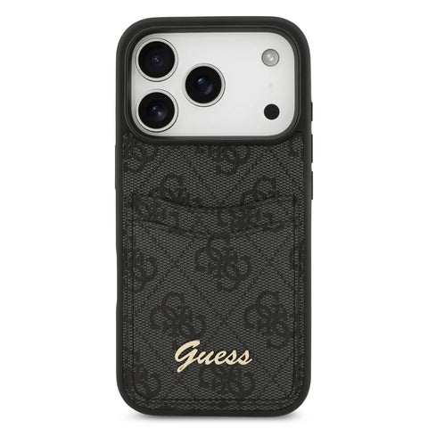 Guess, PU Case with Card Slot & Script Metal Logo, iPhone 17 Pro Max