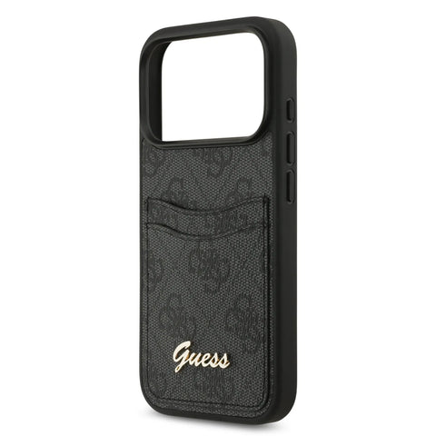 Guess, PU Case with Card Slot & Script Metal Logo, iPhone 17 Pro Max