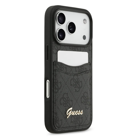 Guess, PU Case with Card Slot & Script Metal Logo, iPhone 17 Pro Max