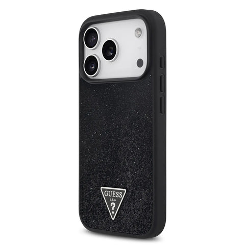 Guess, MagSafe PU Leather Fixed Glitter Case with Triangle Logo, iPhone 17 Pro