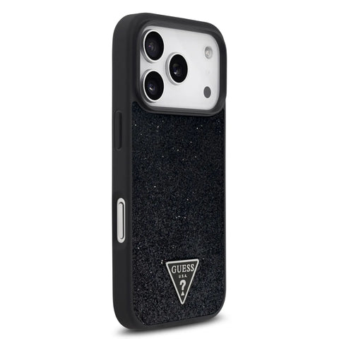 Guess, MagSafe PU Leather Fixed Glitter Case with Triangle Logo, iPhone 17 Pro