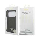 Guess, MagSafe PU Leather Fixed Glitter Case with Triangle Logo, iPhone 17 Pro