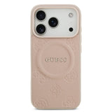 Guess, MagSafe PU Leather Case with Classic Logo & Peony Hot Stamp Design, iPhone 17 Pro