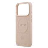Guess, MagSafe PU Leather Case with Classic Logo & Peony Hot Stamp Design, iPhone 17 Pro