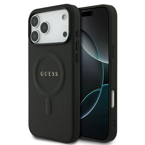 Guess, MagSafe PU Saffiano Leather Case with Classic Logo, iPhone 17 Pro