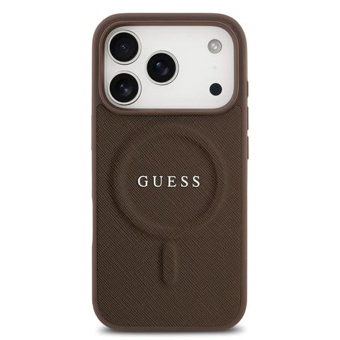 Guess, MagSafe PU Saffiano Leather Case with Classic Logo, iPhone 17 Pro