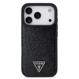 Guess, MagSafe PU Leather Fixed Glitter Case with Triangle Logo, iPhone 17 Pro Max