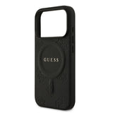 Guess, MagSafe PU Leather Case with Classic Logo & Peony Hot Stamp Design, iPhone 17 Pro Max