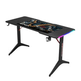 Gamax D2408B RGB Carbon Fiber Gaming Table 140x60x74cm with Mousepad - Black