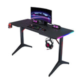 Gamax D2408B RGB Carbon Fiber Gaming Table 140x60x74cm with Mousepad - Black