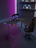 Gamax D2408B RGB Carbon Fiber Gaming Table 140x60x74cm with Mousepad - Black