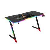 Gamax D2501 3-Sides RGB Carbon Fiber Gaming Table 120x60x74cm with Mousepad - Black