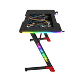 Gamax D2501 3-Sides RGB Carbon Fiber Gaming Table 120x60x74cm with Mousepad - Black