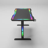 Gamax P206 Tempered Glass Surface Gaming Table 120x60x74cm with Mousepad & Full RGB - Black