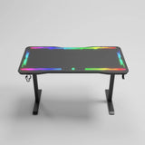 Gamax P206 Tempered Glass Surface Gaming Table 120x60x74cm with Mousepad & Full RGB - Black