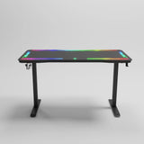 Gamax P206 Tempered Glass Surface Gaming Table 120x60x74cm with Mousepad & Full RGB - Black