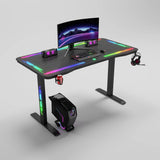 Gamax P206 Tempered Glass Surface Gaming Table 120x60x74cm with Mousepad & Full RGB - Black