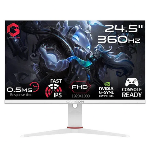 GameOn GOA24FHD360IPS, Artic Pro Series 24" FHD, 360Hz, MPRT 0.5ms, HDMI 2.1, Fast IPS Gaming Monitor (Supports PS5) - White