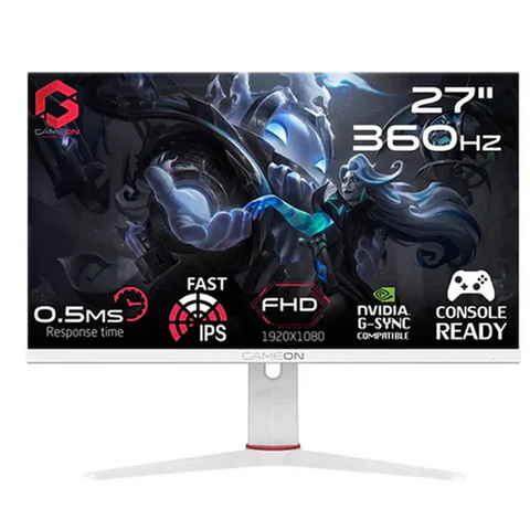 GameOn GOA27FHD360IPS, Artic Pro Series 27" FHD, 360Hz, MPRT 0.5ms, HDMI 2.1, Fast IPS Gaming Monitor (Supports PS5) - White