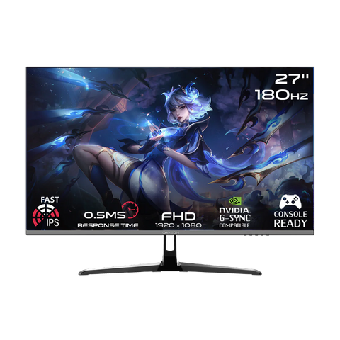 GameOn GOPS27180IPS, 27" FHD, 180Hz, MPRT 0.5ms, HDMI 2.1, Fast IPS Gaming Monitor (Supports PS5) - Black