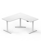 Gamvity L-Shaped Electric Standing Desk, 3-Leg Height Adjustable Ergonomic Workstation - White