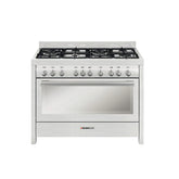 Glemgas 6 Burner Gas Cooker 120x60cm with Double Turbo Fan, Grill & Safety System - Stainless Steel