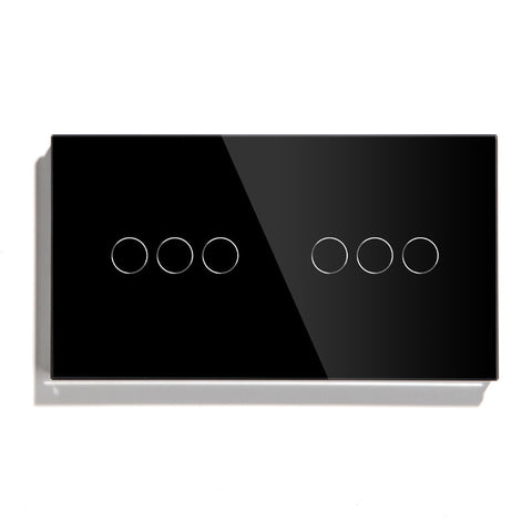 Gopeta, 3+3 Gang Smart Wi-Fi Touch Switch 600W with Glass Panel