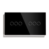 Gopeta, 3+3 Gang Smart Wi-Fi Touch Switch 600W with Glass Panel
